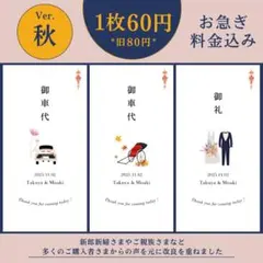 tp0414様専用《秋》御車代 御礼 結婚式 ウェディング ペーパーアイテム