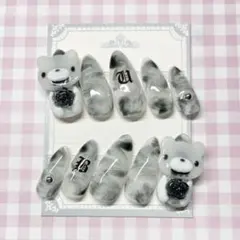 ♡ 現品 地雷 量産 平成女児 くま ネイルチップ ウィッシュコア ♡