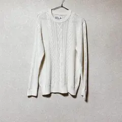 UNION MADE ケーブル編みニット M 白 長袖 上品 ナチュラル 秋冬