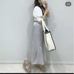 【新品タグ付き】シアーマーメイドスカート　ブルー　春服