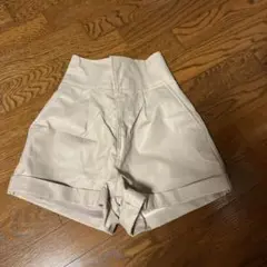 GRLレザー ハイウェスト ショートパンツS