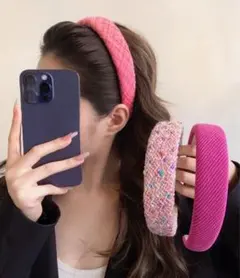 カチューシャ　３点セット　ピンク