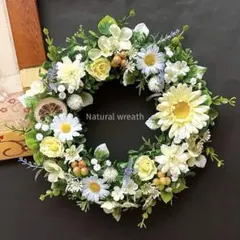 ガーベラ×ローズのナチュラルリース＊フラワーリース＊春リース
