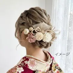 髪飾り【6513】ドライフラワー　結婚式　成人式　卒業式　七五三　前撮　振袖　袴