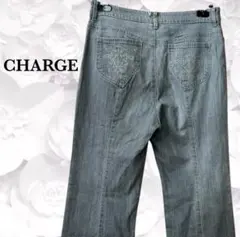 チャージ『CHARGE』デニム パンツ/ジーンズ【L】グレー 系 刺繍 レナウン