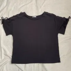 COLZA ブラック レースアップTシャツ Lのサムネイル