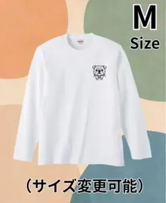 ブルドッグプリント長袖カットソー Lサイズ