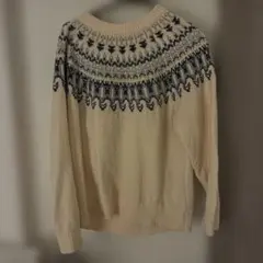 ノルディック柄長袖ニットセーター