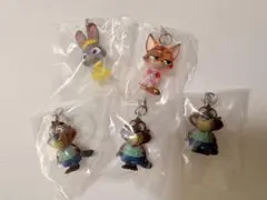 ズートピア2　ガチャガチャめじるしチャーム　5点セット