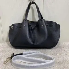 未使用 NOVIA 伊製 本革 レザー 2WAY ハンドバッグ ショルダー シボ