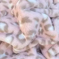 B品ピンクレオ　アニマル柄　ファー生地　ぬい服　ハンドメイド　フェイクファー