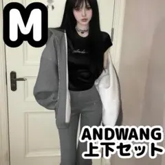 上下セット/andwang kirakira アンドワン グレー セットアップ
