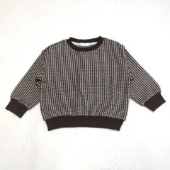【1回着用】riziereリジェール　ブロックチェックニットトレーナー110cm