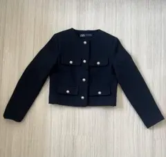 本日限定値下げ！ZARA ザラ　ノーカラーショートジャケット