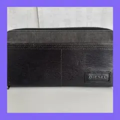 DIESEL ディーゼル ラウンドファスナー長財布 ブラック レザー デニムのサムネイル