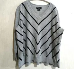 海外古着✨Liz Claiborne グレー Vネックセーター OX