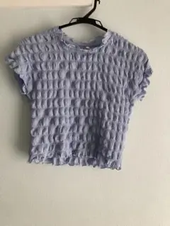 薄い青色 ポコポコ半袖シャツ 150cm MADE IN CHINA