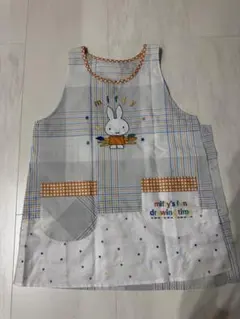 miffy ミッフィー エプロン グレー色 チェック柄のサムネイル