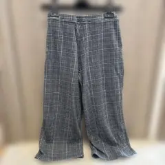 美品格安早い者勝ち！150センチ　チェック柄ロングパンツ