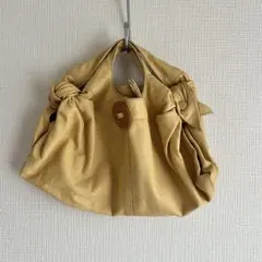 genten ゲンテン　イエローカラー　レザー　ハンドバッグ　used