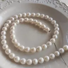 P563-5 天然淡水パールビーズ ホワイトグレー系 約6〜8mm ハンドメイド