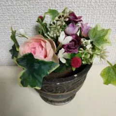 造花　アレンジメント 　ピンクバラ