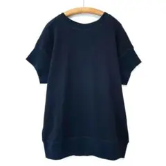 新品 グレディブリリアン ワッフルニット切替カットソープルオーバー ゆったり 黒