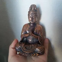 大日如来坐像　銅像　仏像　仏教　お守り　全高約12.4cmのサムネイル