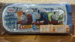 きかんしゃトーマス　引きフタトリオ 箸 スプーン フォーク　日本製 食洗機対応のサムネイル