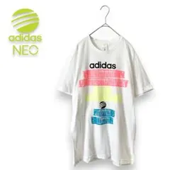 アディダス ネオ adidas NEO 白 グラフィックTシャツ 【古着】