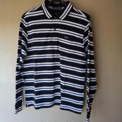 Vittorio Carni ネイビー/ホワイトストライプ ポロシャツ