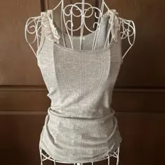 RETRO GIRL フリル付きタンクトップ　グレー　Mのサムネイル