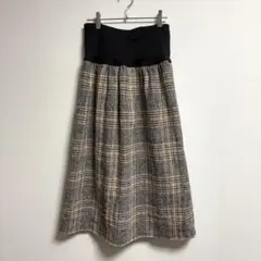 ✨良品✨ ドレスキップ【Ｆ】スカート フレアスカート チェック ウエストゴムのサムネイル