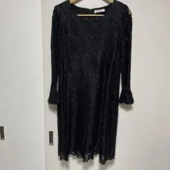総レースワンピース　ブラック　イベント　行事　黒　ドレス　レース