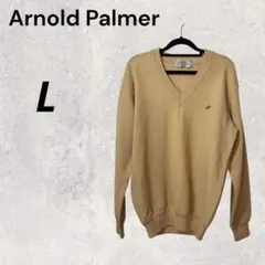Arnold Palmer L ベージュ ワンポイント Vネック セーター 春