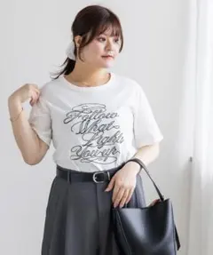 CLETTEオリジナルロゴ刺繍Tシャツ　オフホワイト　3Lのサムネイル