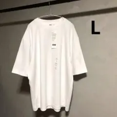 新品未使用タグ付 ユニクロ エアリズムコットンオーバーサイズTシャツ/5分袖 L