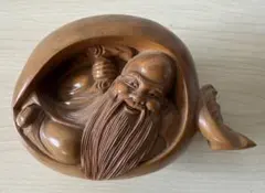 ○在銘 時代木彫 珍作 恵比寿様 鯛担ぎ 片足立ち 鯛担ぎ 縁起物 商売