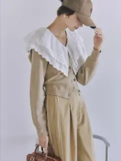 snidel レースカラーニットプルオーバー
