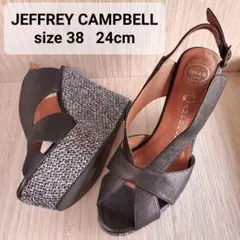 ★未使用級★本革 JEFFREY CAMPBELL ウェッジソール 24cmのサムネイル