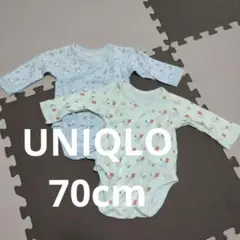 スヌーピー柄長袖ベビー肌着2枚セット