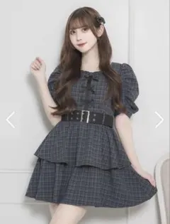 pium ピウム クロスベルト半袖ティアードミニワンピース pium クロスベルト半袖ティアードミニワンピース 【公式通販】