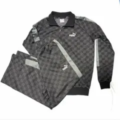 PUMA プーマ　ブラック チェック柄 ジャージ　モノグラム　トラックのサムネイル