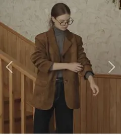 ROOM PACKER ダイヤルスエードシングルジャケット_camel