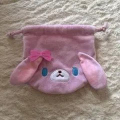 シュガーバニーズ ふわふわ巾着 ももうさ　ピンク