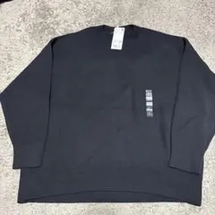 新品未使用ユニクロwomanスムースコットンリラックスクルーネックセーター黒L