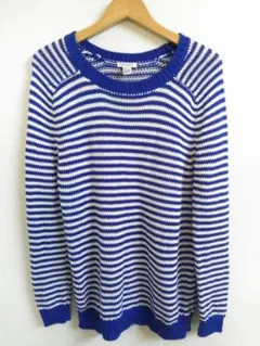 FOREVER 21 フォーエバー21 ボーダーニット　ブルー/ホワイト　M