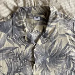 UNIQLO アロハシャツ ボタニカル柄 グレー L
