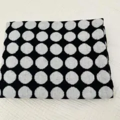 起毛　黒×白コインドットリバーシブル生地　148×50