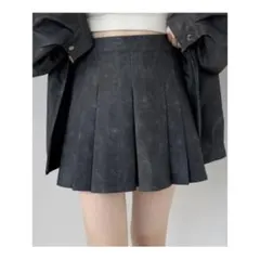 Heather フェイクレザープリーツミニスカート